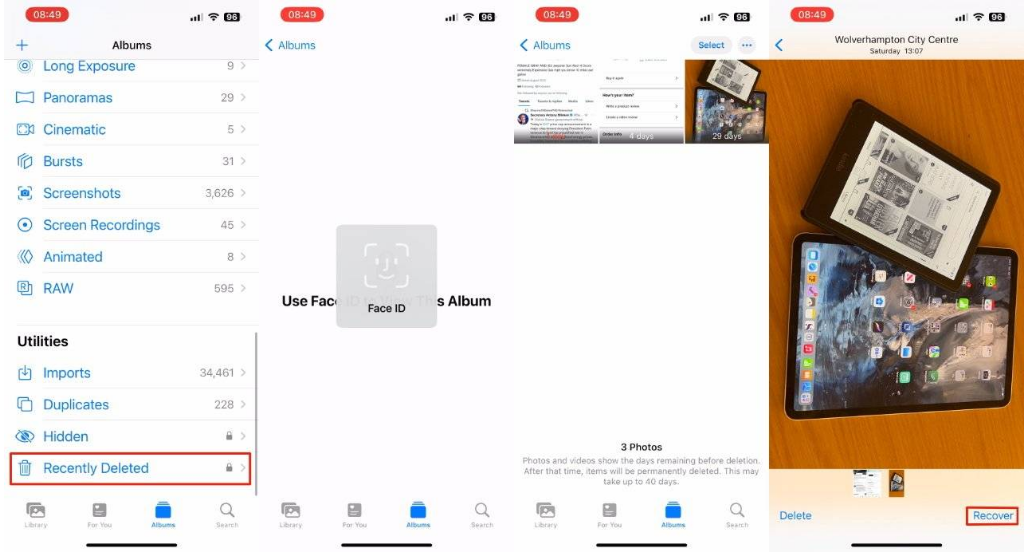 宁夏苹果14维修分享 iPhone14 上恢复已删除的照片 