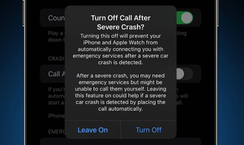宁夏苹果14维修分享 iPhone 14 和 Apple Watch 上关闭崩溃检测 